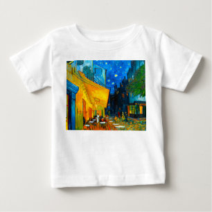 Camiseta Para Bebê Van Gogh Café Terrace à Noite