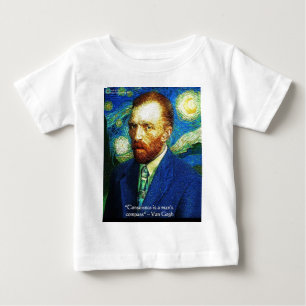Camiseta Para Bebê Van Gogh "Conscience Compass" Citação Oferece Cami