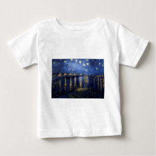 Camiseta Para Bebê Van Gogh Starry Night Over Rhone