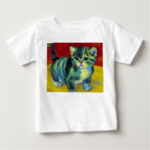 Camiseta Para Bebê Van Gogh Tabby Cat