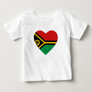 Camiseta Para Bebê Vanuatu Flag Heart-Shirt