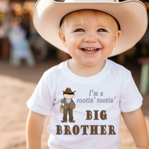 Camiseta Para Bebê vaqueiro a caminho do irmão mais velho