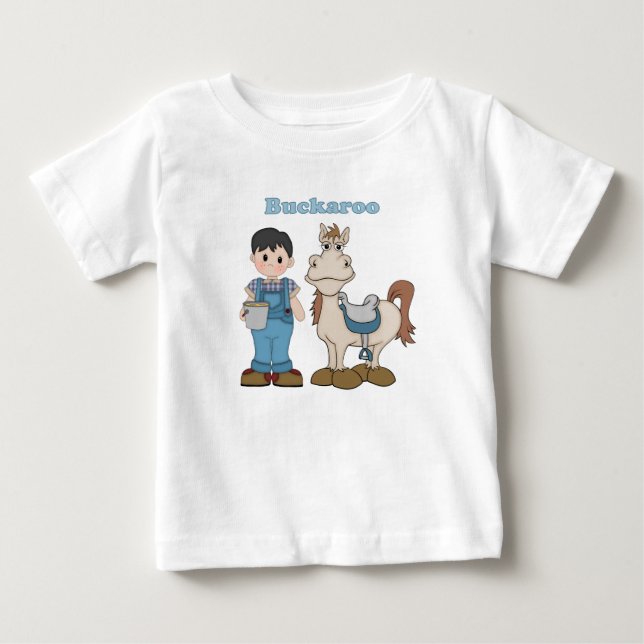 Camiseta Para Bebê Vaqueiro Buckaroo (Frente)