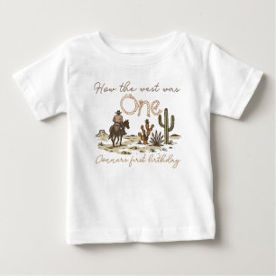 Camiseta Para Bebê Vaqueiro Castanho Rústico Como o Oeste Era Um Aniv