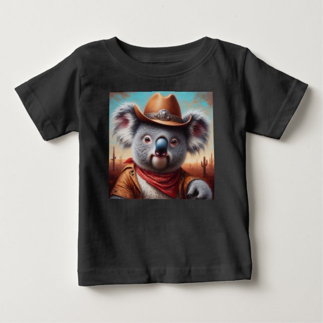 Camiseta Para Bebê Vaqueiro Coala (Frente)