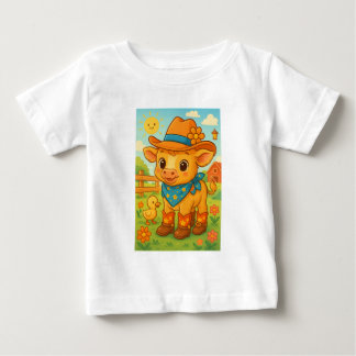 Camiseta Para Bebê Vaqueiro Vaca