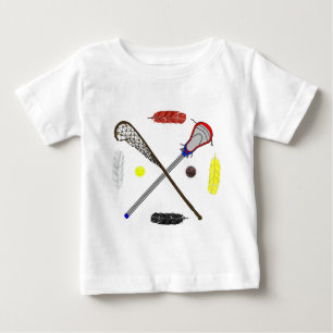 Camiseta Para Bebê Varas tradicionais e modernas do Lacrosse