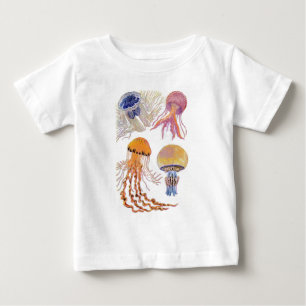 Camiseta Para Bebê Várias medusas