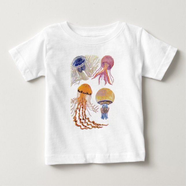 Camiseta Para Bebê Várias medusas (Frente)