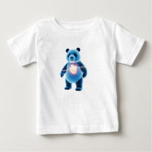 Camiseta Para Bebê Varredura Médica 3D Holográfica Futurista de Panda