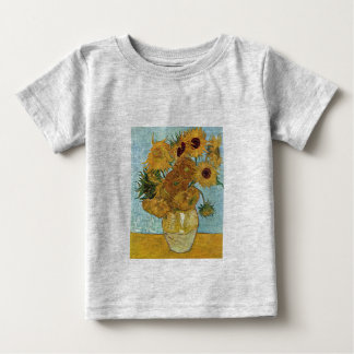 Camiseta Para Bebê Vaso com os doze girassóis por Van Gogh