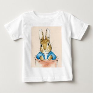 Camiseta Para Bebê Vaso de terracota de coelho clássico