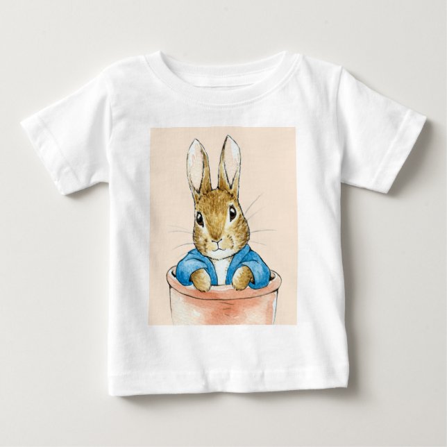 Camiseta Para Bebê Vaso de terracota de coelho clássico (Frente)