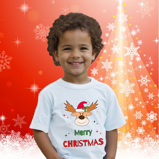 Camiseta Para Bebê veado de Natal (Criador carregado)