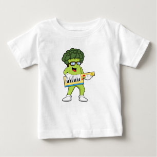 Camiseta Para Bebê Vegan Broccoli em Música com Violão