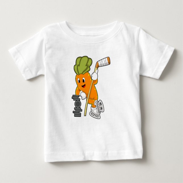 Camiseta Para Bebê Vegan Ice Hockey stick (Frente)