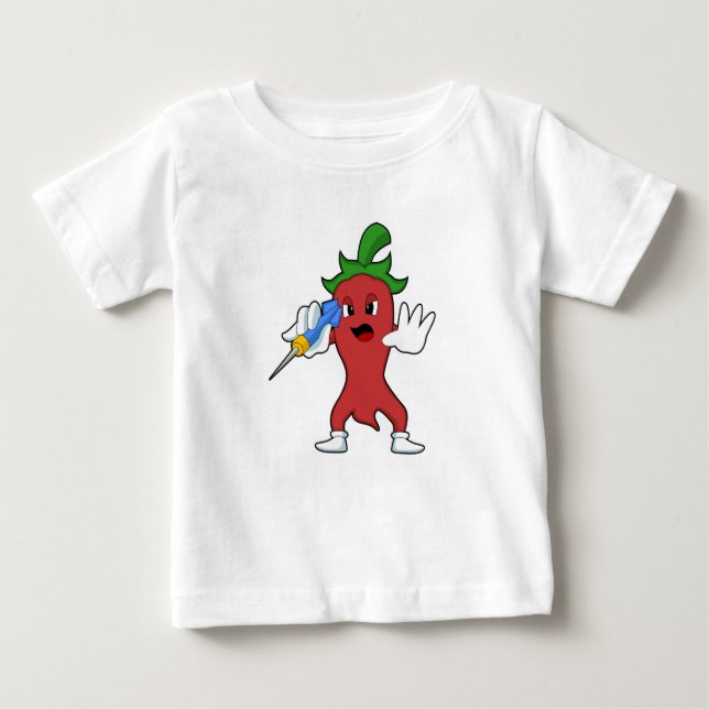 Camiseta Para Bebê Vegan Pepper em Dardos com Dart.PNG (Frente)