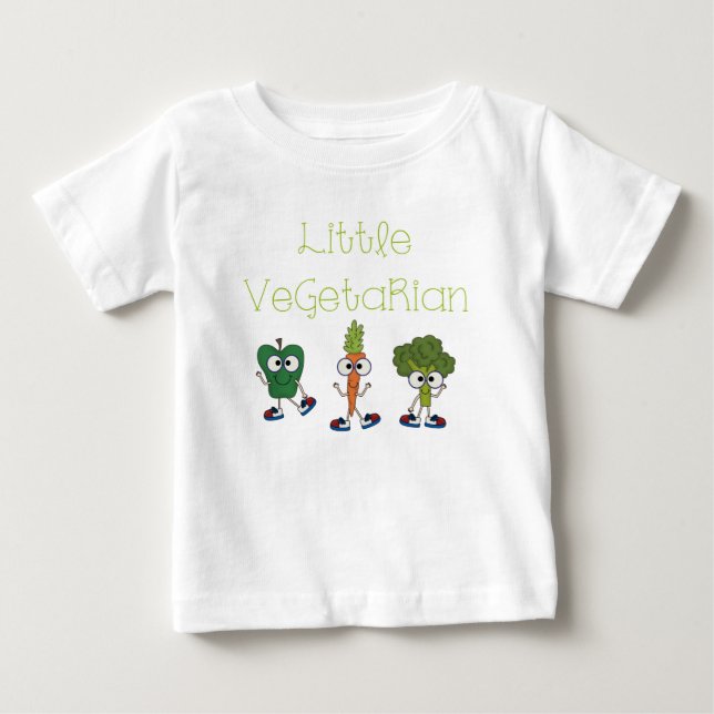 Camiseta Para Bebê Vegetariano pequeno (Frente)
