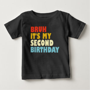 Camiseta Para Bebê Véi É Meu Segundo Aniversário Engraçado Crianças D