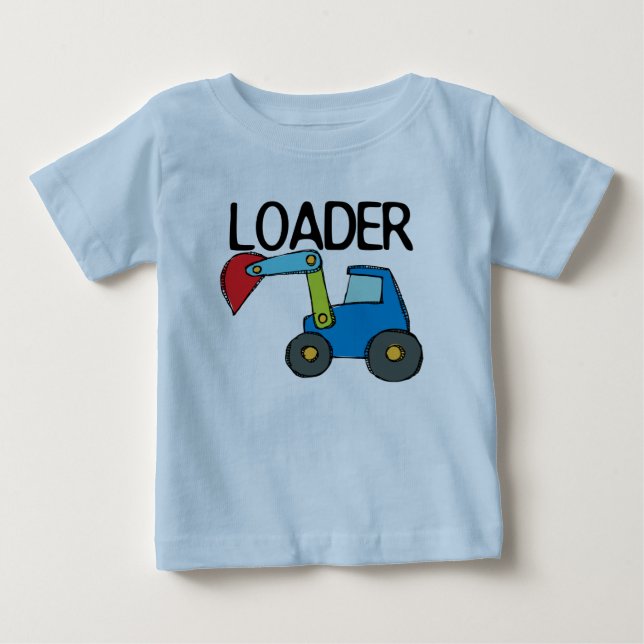 Camiseta Para Bebê Veículo de construção carregador (Frente)