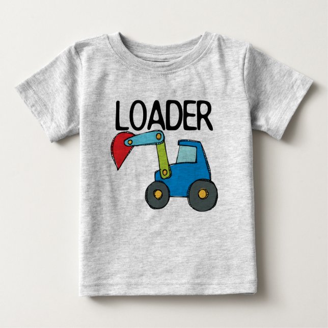 Camiseta Para Bebê Veículo de construção carregador (Frente)