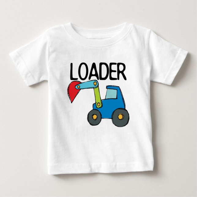 Camiseta Para Bebê Veículo de construção carregador (Frente)