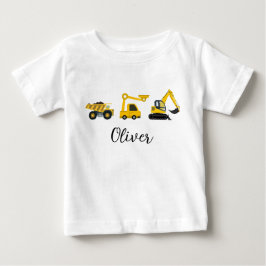 Camiseta Para Bebê Veículos de Construção – Caminhão Basculante