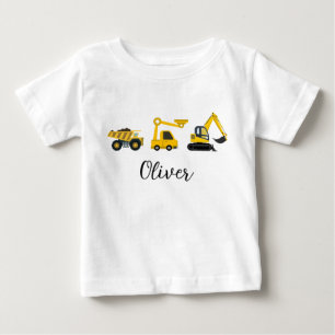 Camiseta Para Bebê Veículos de Construção – Caminhão Basculante