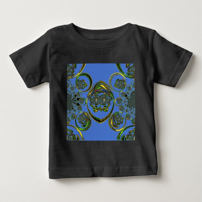 Camiseta Para Bebê Veja minhas curvas azuis (Frente)