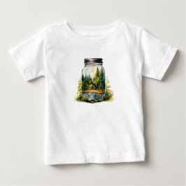Camiseta Para Bebê Veja o riacho, a casa no vidro