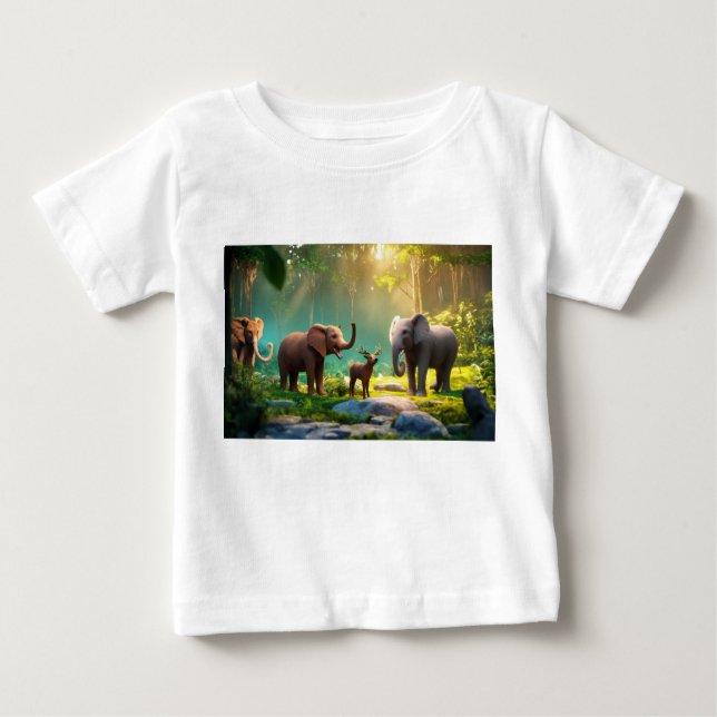 Camiseta Para Bebê Vejo que você carregou uma imagem com uma animação (Frente)