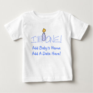 Camiseta Para Bebê Vela azul eu sou um Tshirt customizável do bebê