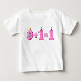 Camiseta Para Bebê Vela de Aniversário de Primeiro Aniversário com Gl