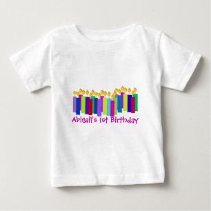 Camiseta Para Bebê Velas de Aniversário