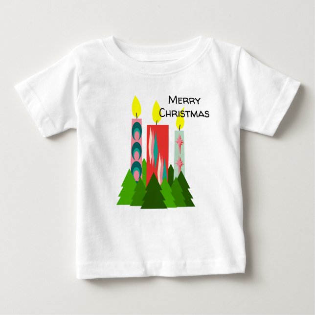 Camiseta Para Bebê Velas de Natal (Frente)
