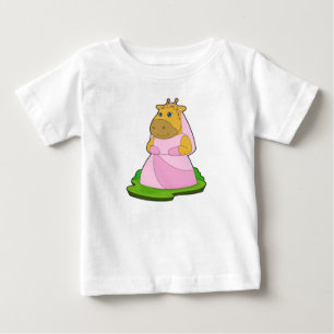 Camiseta Para Bebê Velo de Noiva Girafa Casamento