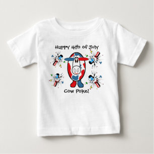 Camiseta Para Bebê Vencedor do Prêmio TBA! Feliz 4 de julho, Vaca Pok