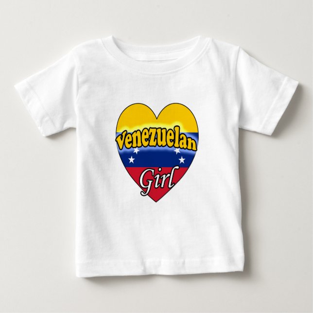 Camiseta Para Bebê Venezuelan Girl (Frente)