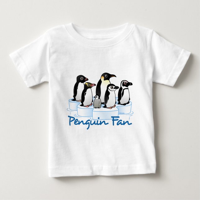Camiseta Para Bebê Ventilador de pinguim (Frente)