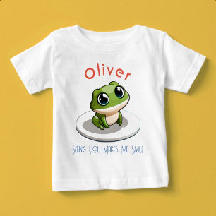 Camiseta Para Bebê Ver Você Me Faz Sorrir Nome Personalizado