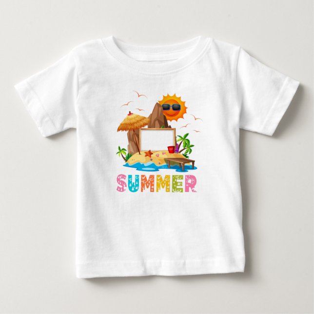 Camiseta Para Bebê Verão (Frente)