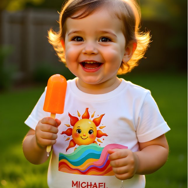 Camiseta Para Bebê Verão Feliz e Ensolarado (Criador carregado)