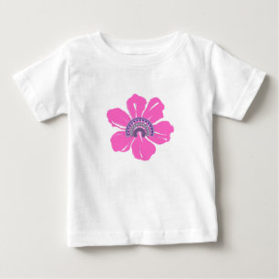 Camiseta Para Bebê Verão Flor Rosa Bebê Fofo