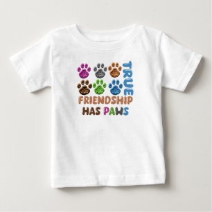 Camiseta Para Bebê Verdadeira Amizade Tem Patas