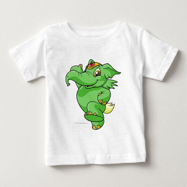 Camiseta Para Bebê Verde de Elephante (Frente)