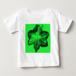 Camiseta Para Bebê Verde Escuro sobre o Amaryllis Verde Claro