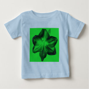 Camiseta Para Bebê Verde Escuro sobre o Amaryllis Verde Claro
