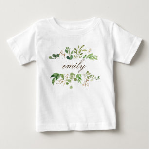 Camiseta Para Bebê Verde Nome Personalizado Bebê