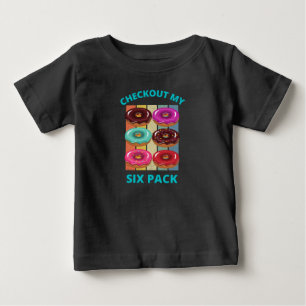 CAMISETA PARA BEBÊ VERIFIQUE MINHAS SEIS ROSQUINHAS DE PACOTE