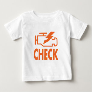 Camiseta Para Bebê Verifique o motor